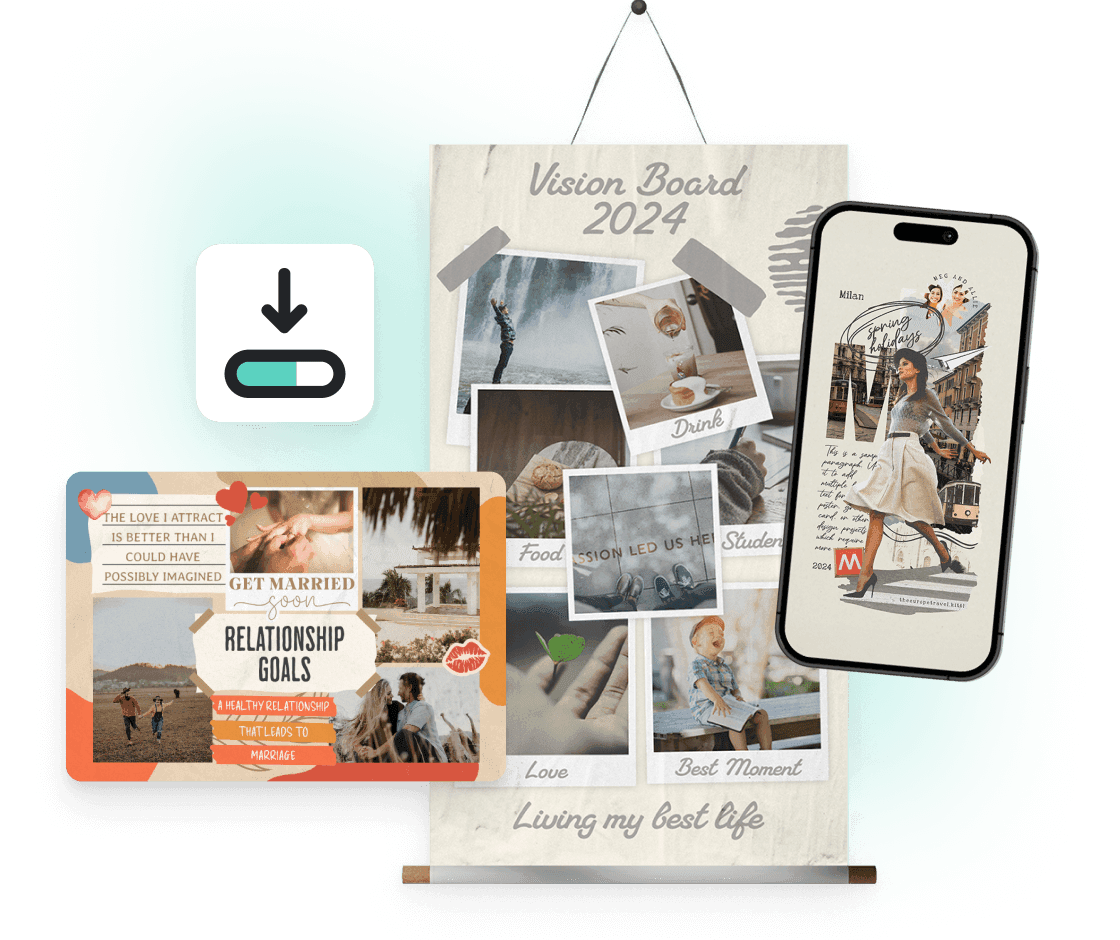 Free Online Vision Board Maker - Design Your Own Goals | Kittl